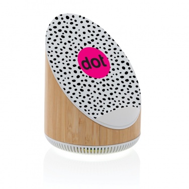 Logotrade promotional items photo of: Ovate bamboo 5W speaker with 15W wireless charger