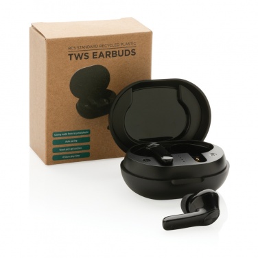 Logo trade promotional gifts picture of: RCS standard recycled plastic TWS earbuds