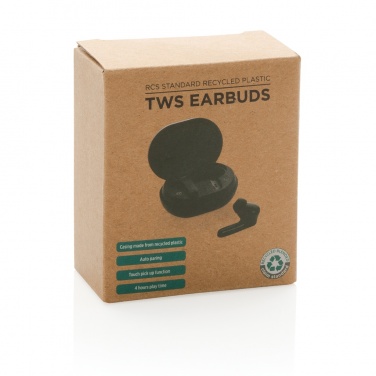 Logo trade promotional merchandise image of: RCS standard recycled plastic TWS earbuds
