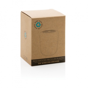 Logo trade promotional merchandise photo of: RCS certified recycled plastic 5W Wireless speaker