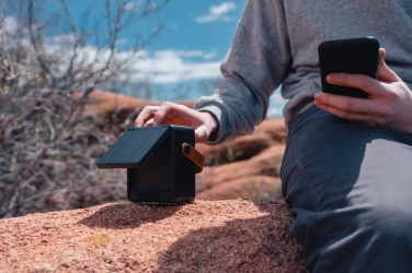 Logo trade promotional products image of: Skywave RCS recycled plastic solar speaker 12W