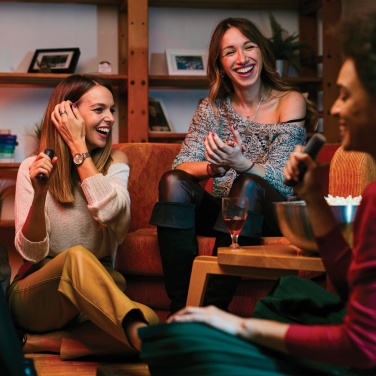 Logo trade advertising products picture of: Singvibe RCS recycled plastic karaoke set with double mic