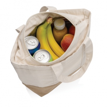 Logo trade corporate gifts image of: Impact Aware™ 285 gsm rcanvas cooler bag undyed