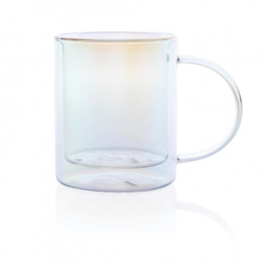Logotrade promotional product image of: Deluxe double wall electroplated glass mug
