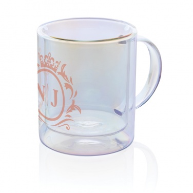 Logo trade promotional product photo of: Deluxe double wall electroplated glass mug