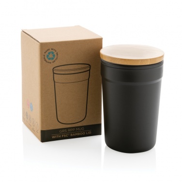 Logo trade advertising products picture of: GRS certified recycled PP mug with bamboo lid