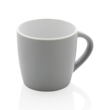 Ceramic mug with coloured interior, 300 ml, grey – detail view 2