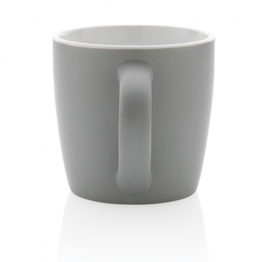 Ceramic mug with coloured interior, 300 ml, grey – detail view 4