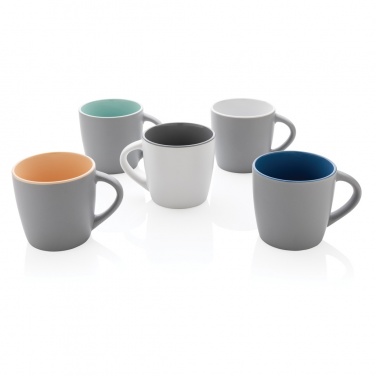 Ceramic mug with coloured interior, 300 ml, grey – detail view 7