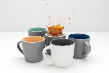 Ceramic mug with coloured interior, 300 ml, grey – detail view 8