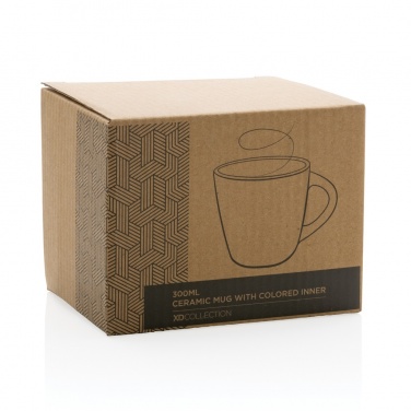 Ceramic mug with coloured interior, 300 ml, grey – detail view 10