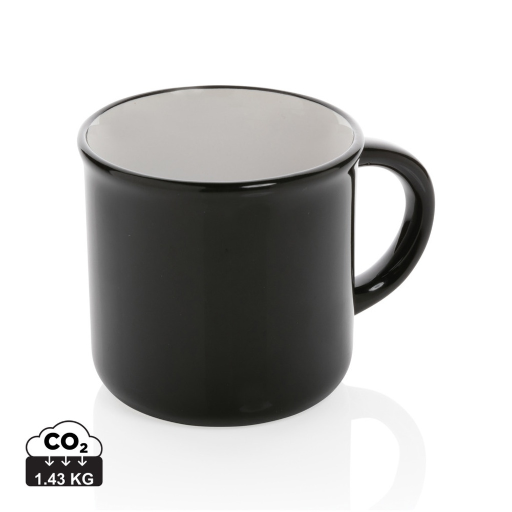 Vintage ceramic mug 280ml, black, product image
