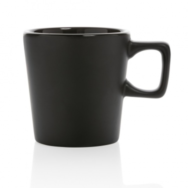 Modern ceramic coffee mug, 300 ml, black – detail view 3