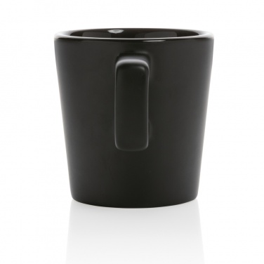 Modern ceramic coffee mug, 300 ml, black – detail view 5