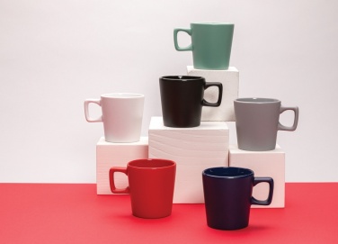 Modern ceramic coffee mug, 300 ml, black – detail view 8