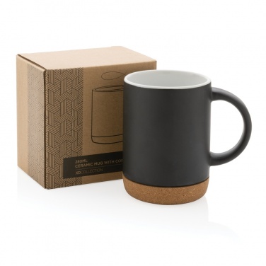 Logo trade promotional items image of: Ceramic mug with cork base 280ml