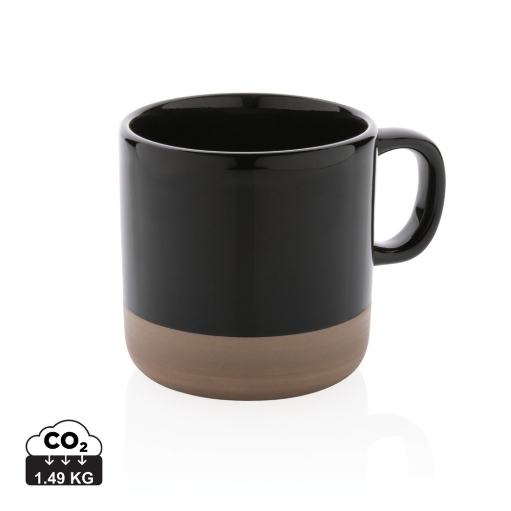 Logo trade promotional giveaways image of: Glazed ceramic mug 360ml