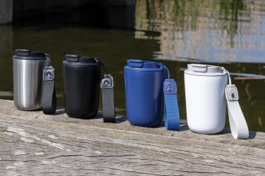 Logo trade promotional giveaways image of: Cuppa RCS re-steel vacuum tumbler with lanyard