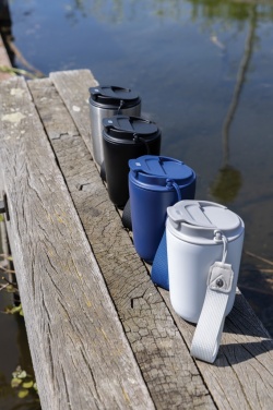 Logo trade business gifts image of: Cuppa RCS re-steel vacuum tumbler with lanyard