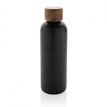 Logotrade promotional products photo of: Wood RCS certified recycled stainless steel vacuum bottle