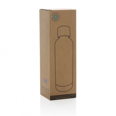 Logo trade promotional giveaways picture of: Wood RCS certified recycled stainless steel vacuum bottle