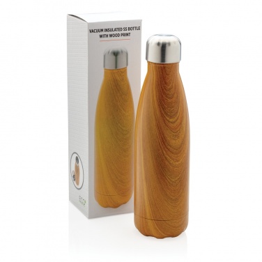 Logotrade promotional product image of: Vacuum insulated stainless steel bottle with wood print
