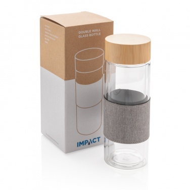 Logo trade promotional gift photo of: Impact double wall borosilicate glass bottle