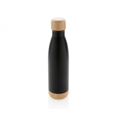 Logotrade promotional merchandise picture of: Vacuum stainless steel bottle with bamboo lid and bottom