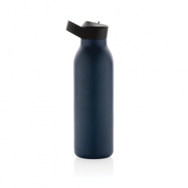 Avira Ara RCS recycled steel fliptop vacuum bottle 500 ml, navy – detail view 3
