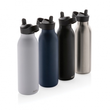 Avira Ara RCS recycled steel fliptop vacuum bottle 500 ml, navy – detail view 10