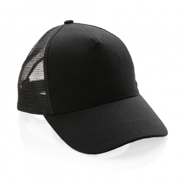 Logotrade advertising product picture of: Impact AWARE™ Brushed rcotton 5 panel trucker cap 190gr