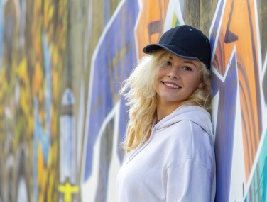 Logo trade promotional merchandise image of: Impact AWARE™ Brushed rcotton 6 panel contrast cap 280gr