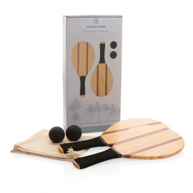 Logo trade promotional items image of: Wooden frescobol tennis set