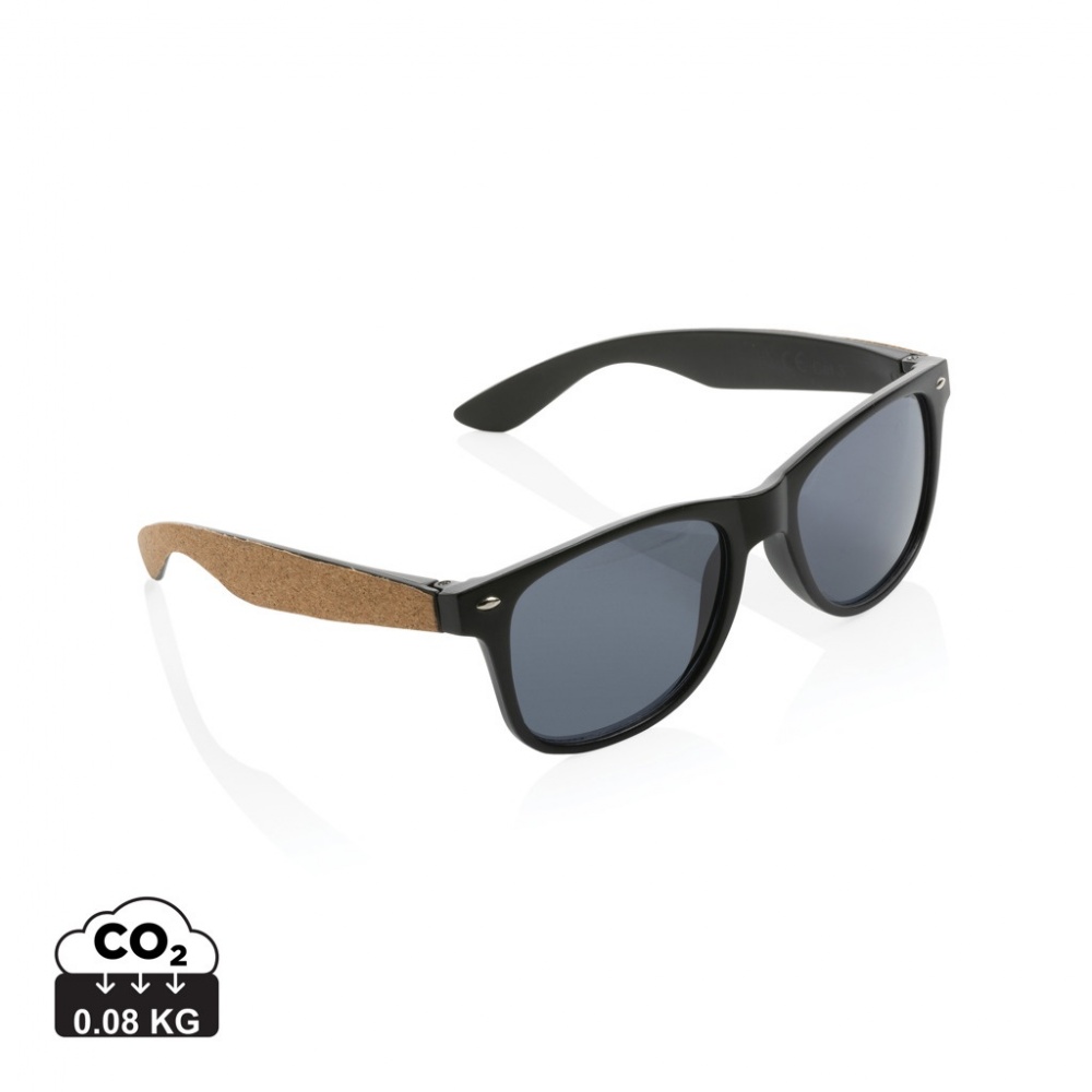Logotrade promotional products photo of: GRS recycled PC plastic sunglasses with cork