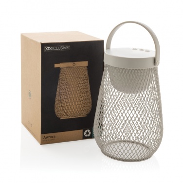 Logo trade promotional giveaway photo of: Aurora RCS recycled plastic USB re-chargeable table lamp