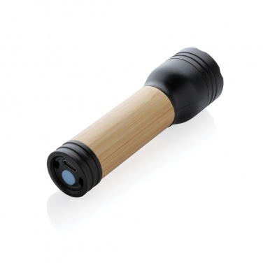 Logo trade corporate gifts image of: Lucid 1W RCS certified recycled plastic & bamboo torch