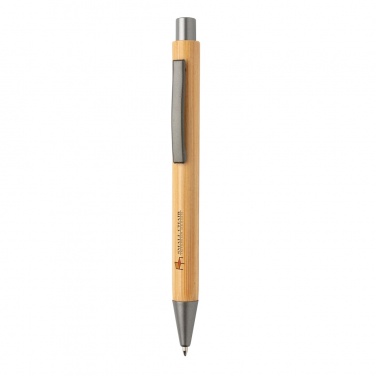 Logo trade promotional products image of: Slim design bamboo pen