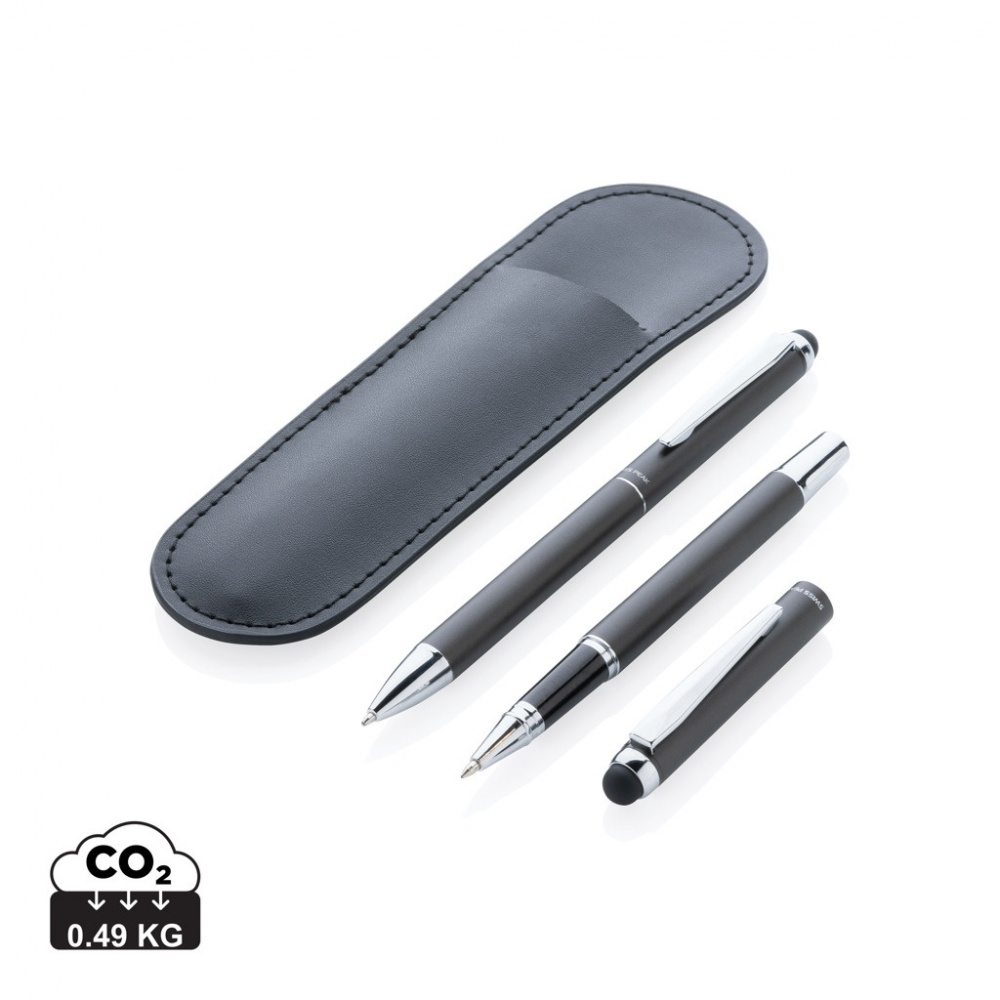 Logotrade promotional merchandise photo of: Swiss Peak deluxe pen set in PU pouch