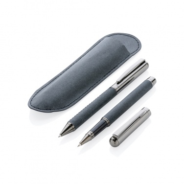 Logo trade advertising products picture of: Recycled leather pen set