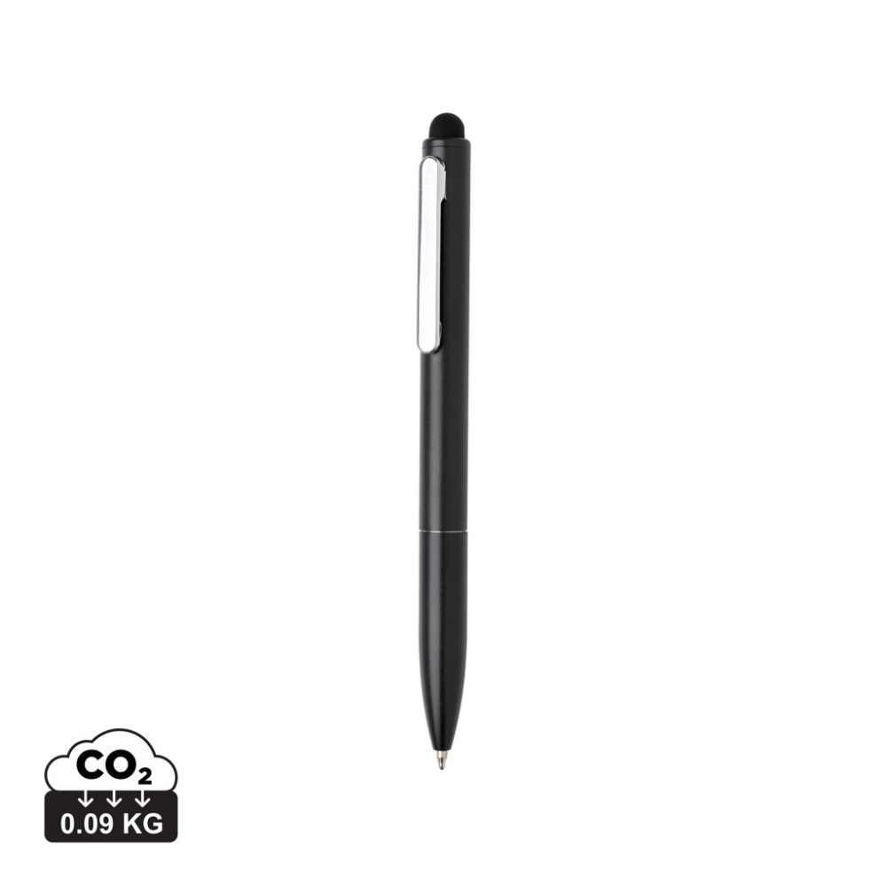 Logotrade corporate gift image of: Kymi RCS certified recycled aluminium pen with stylus