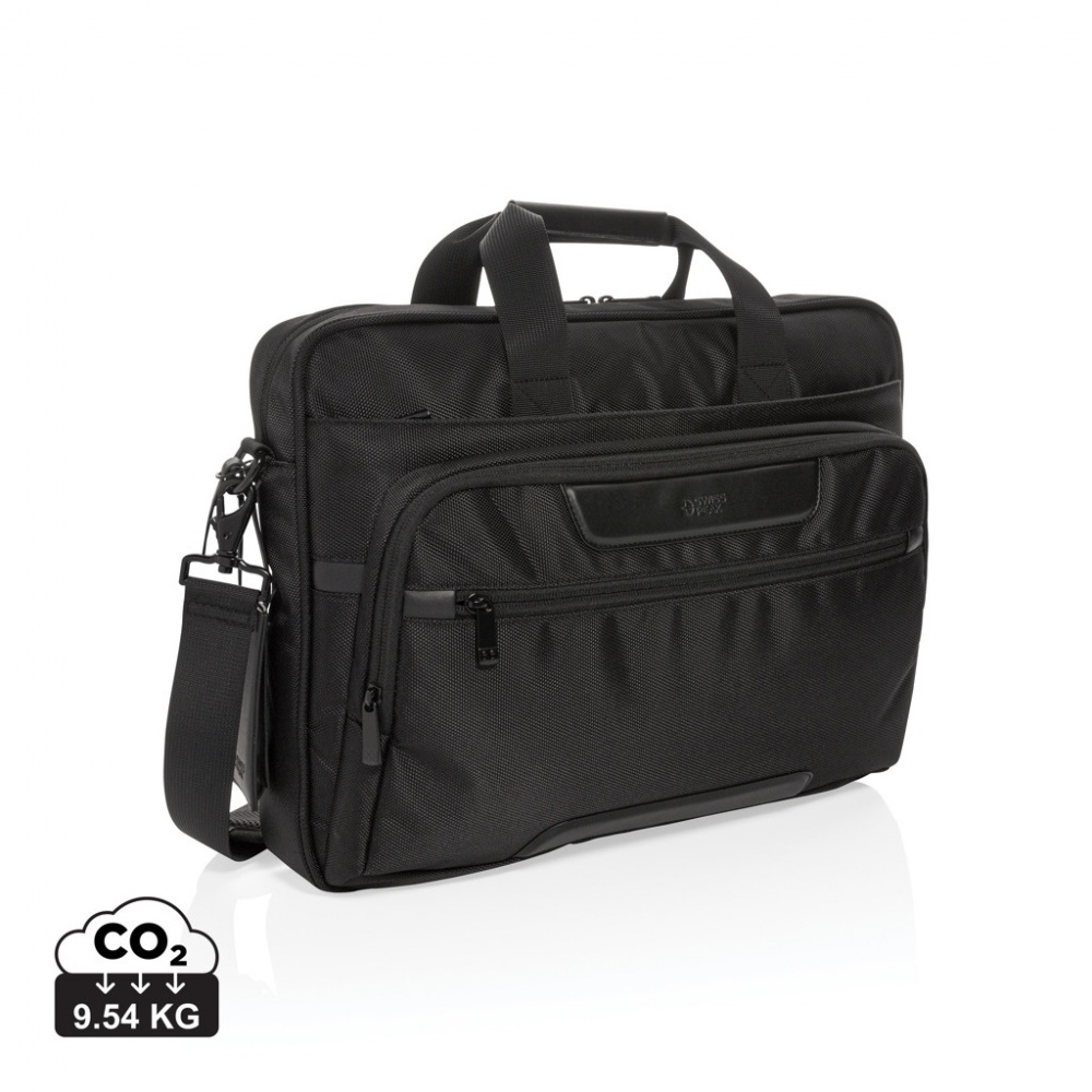 Logo trade promotional giveaway photo of: Swiss Peak RPET Voyager RFID 15.6" laptop bag