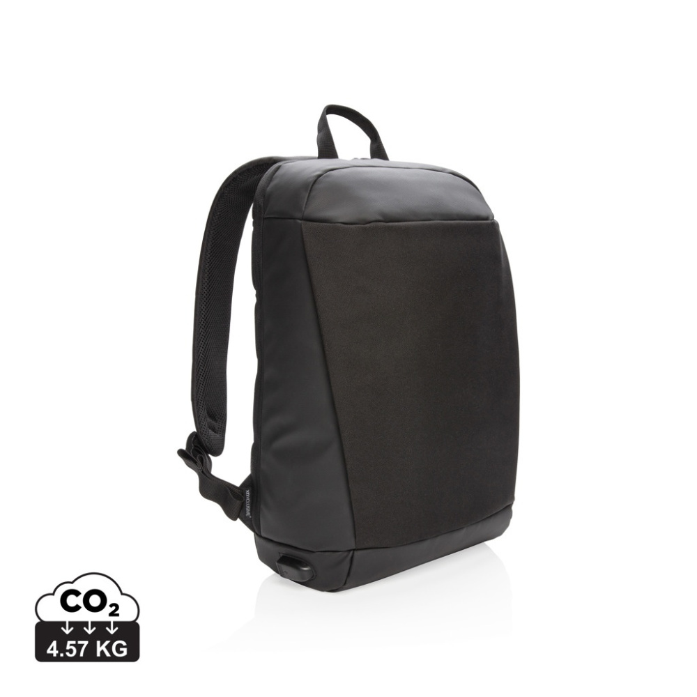 Madrid anti-theft RFID USB laptop backpack PVC free, black, product image