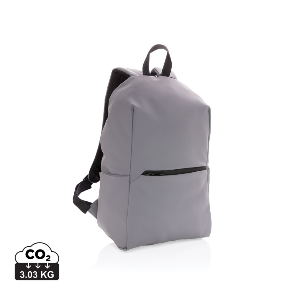 Smooth PU 15.6"laptop backpack, grey, product image