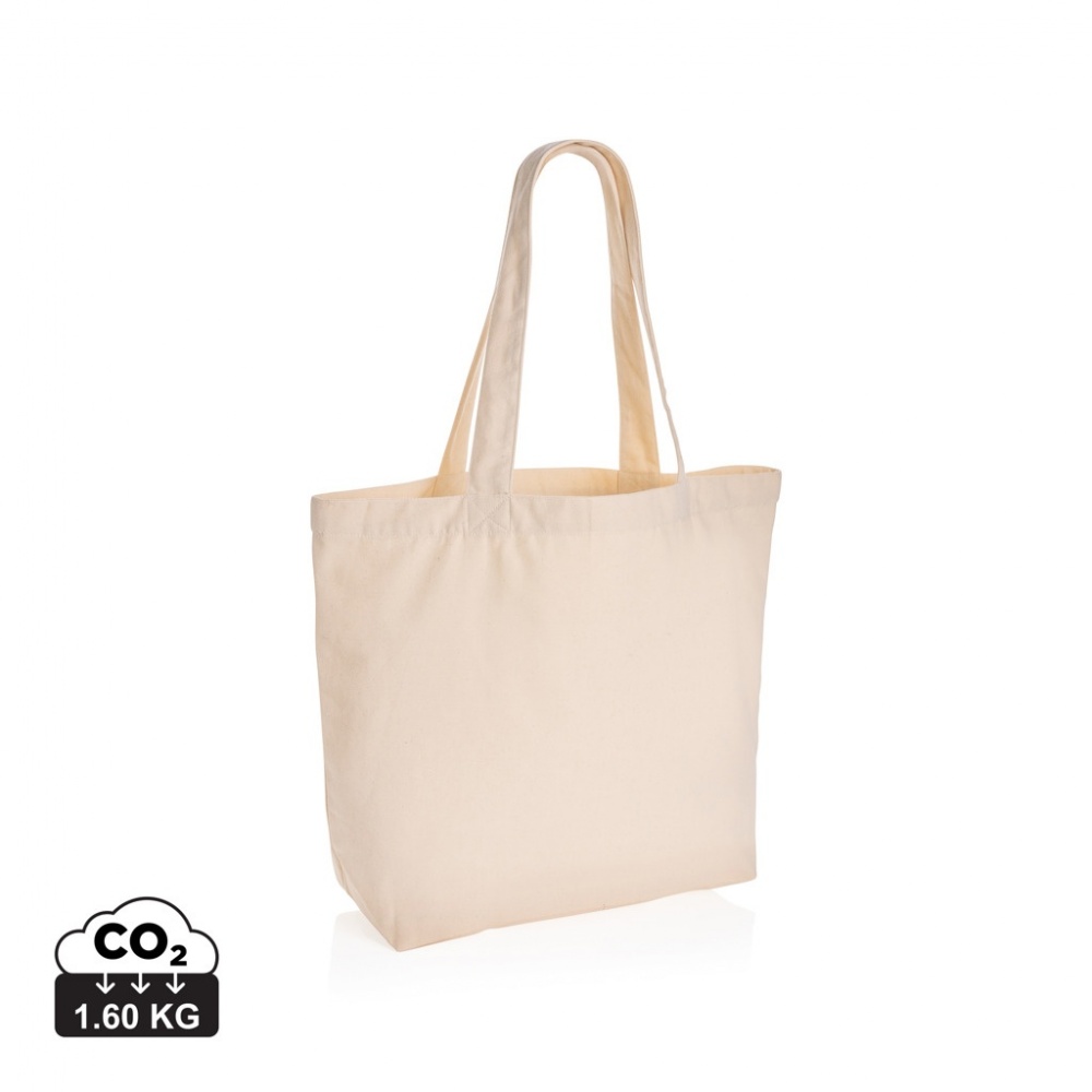 Logo trade advertising product photo of: Impact Aware™ 240 gsm rcanvas shopper w/pocket undyed