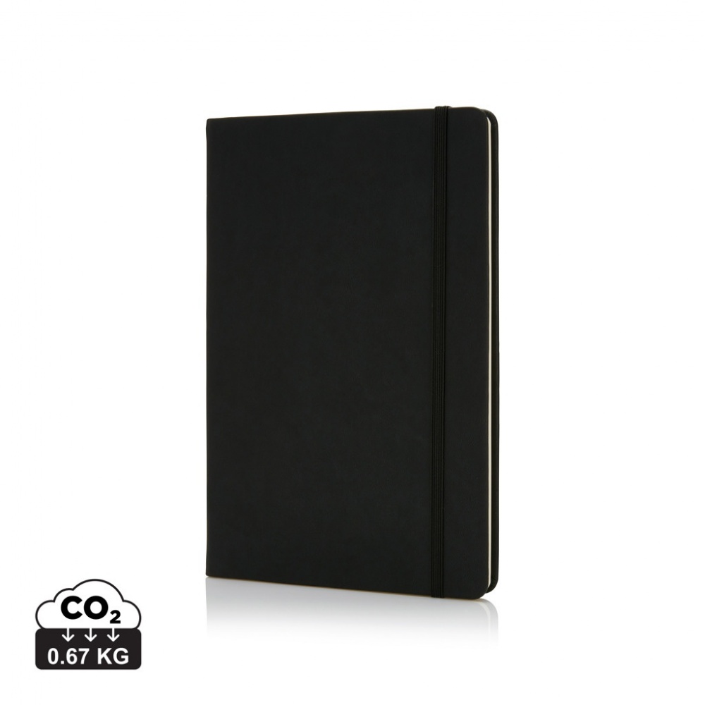 Logo trade business gifts image of: Deluxe hardcover PU A5 notebook