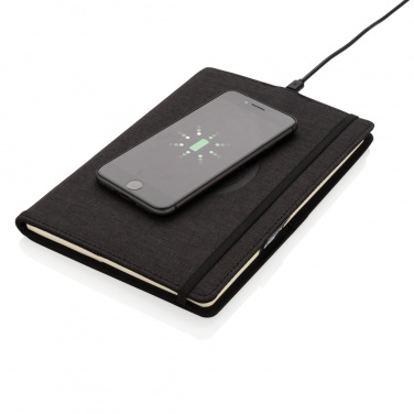 Logo trade corporate gift photo of: Air 5W wireless charging refillable journal cover A5
