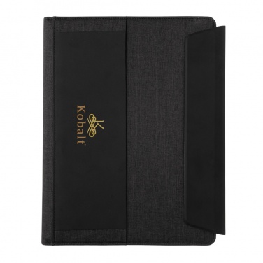 Logo trade promotional items image of: Fiko 5W wireless charging portfolio A4 with powerbank