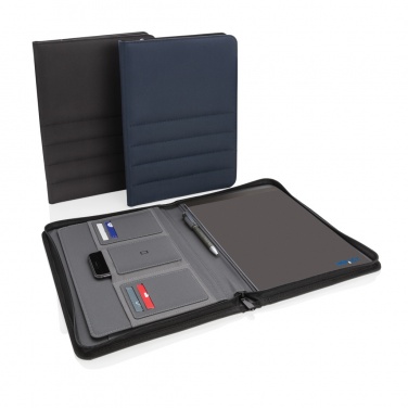 Logo trade business gift photo of: Impact AWARE™ RPET A4 portfolio with zipper