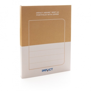 Logo trade promotional merchandise image of: Impact AWARE™ RPET A4 portfolio with zipper