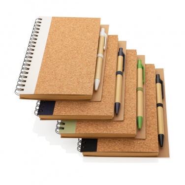 Logo trade promotional items picture of: Cork spiral notebook with pen